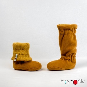 Botosei ajustabili lână merinos ManyMonths Winter Booties - Golden Star