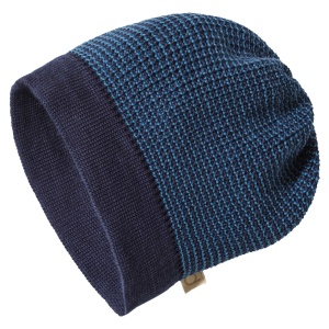 Caciulă lână merinos Disana - Indigo/Dove blue
