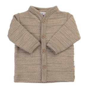 Cardigan lână merinos Joha - Beige Melange