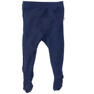 Colanți cu șosete din lână merinos Joha - Basic Navy