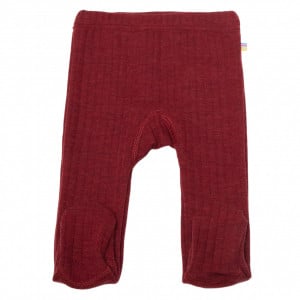 Colanți cu șosete lână merinos Joha - Basic Bordeaux