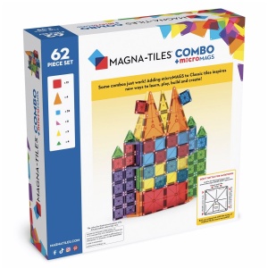 MAGNA-TILES Combo + microMAGS, set magnetic 62 piese