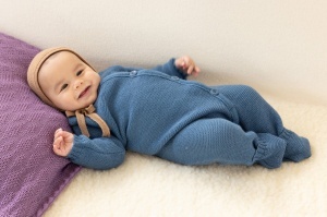 Overall din lână merinos Disana - Dove Blue