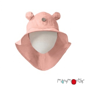Pălărie ajustabilă ManyMonths Teddy Bear cânepă și bumbac - Peach Rose