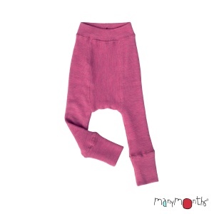 Pantaloni dublati Manymonths lână merinos - Nebula Pink