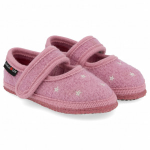 Pantofi interior din lână Haflinger - Starlight Babyrose
