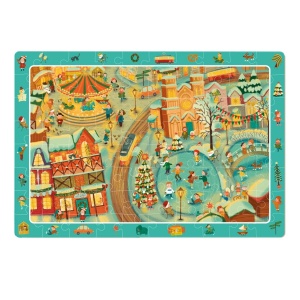 Puzzle de observare, Iarna in oras, 80 piese - Dodo Toys - Img 2