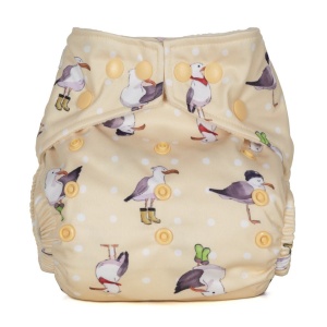 Scutec textil refolosibil cu buzunar Baba+Boo Seagulls