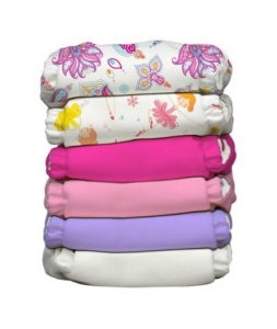 Set 6 scutece textile Charlie Banana - inserturi noi cu fleece , Girly