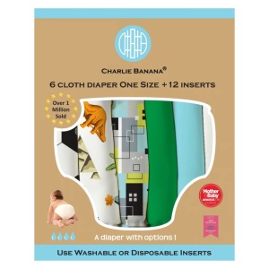 Set 6 scutece textile Charlie Banana - inserturi noi cu fleece , Soccer Star