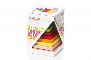 Set Constructii 10 Piese, Piramida Culorilor-Jucarie din lemn Cubika