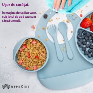 Set Diversificare, AppeKids, 100% Silicon, Classic - Aqua Blue - Img 5
