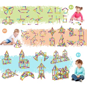 Set PicassoTiles 50 tije și bile magnetice de construcție