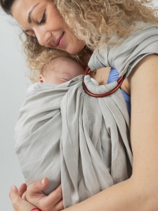 Sling cu inele Isara Silver Grey (bambus+in)