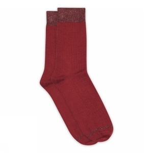 Șosete lână merinos extrafină Mp Denmark - Glitter Erina Karanda Red