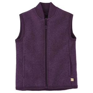 Vestă din lână merinos fiartă Disana - Aubergine