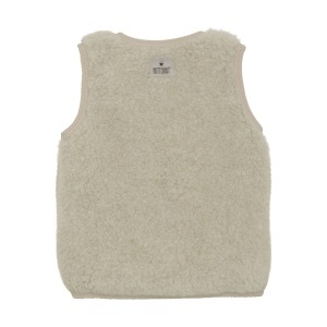 Vestă din lână merinos teddy Huttelihut - Cement
