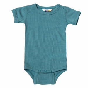 Body lână merinos si mătase Joha - Rib Blue