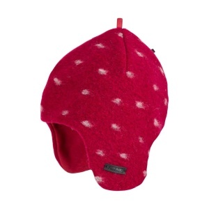 Căciulă din lână fiartă Pure Pure - Berry Cashmere Dots