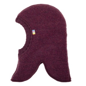 Cagulă dublată lână merinos fleece Joha - Plum