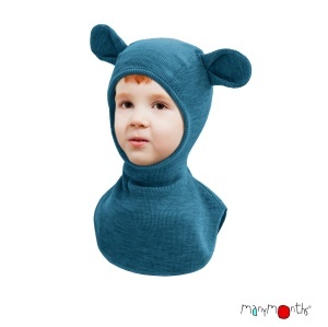 Cagulă ManyMonths Teddy lână merinos - Seabreeze Teal