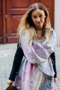 Cardigan lung/protectie babywearing pentru vreme rece, Lenny lamb - Wild Wine Vineyard