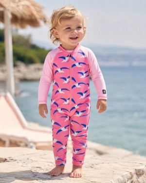 Costum de baie cu protectie UV 50+ Reima, Polskii Soft Coral