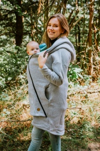 Hanorac/Hoodie asimetric Lennylamb - Grey/Peacock's Tail Fantasy