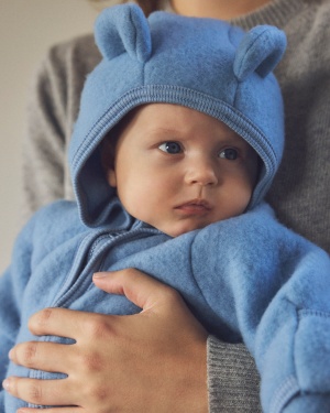 Overall cu urechi lână merinos fleece Huttelihut - Windward Blue