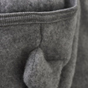 Overall cu urechi lână merinos fleece Huttelihut - Grey detaliu