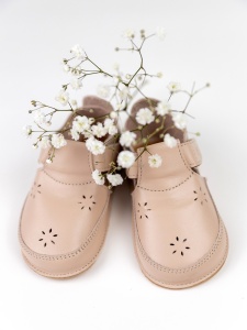 Pantofi barefoot din piele naturala - Erda Rose Fleur