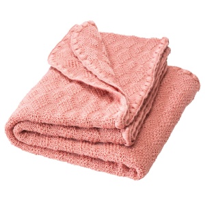 Pătura bebelusi din lână merinos tricotata Disana - Soft Pink