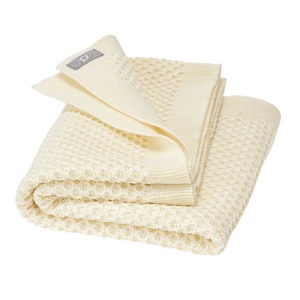 Pătură din lână merinos bebeluși Disana - Honeycomb Natural