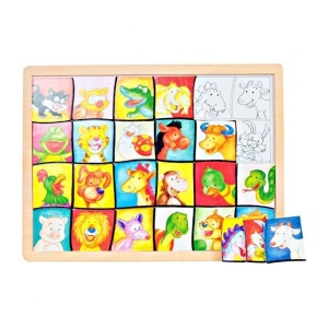 Puzzle mare din lemn, Potriveste imaginile, Fakopancs