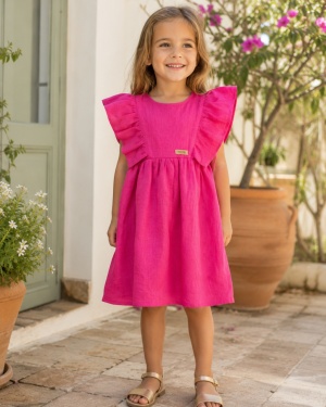 Rochie din in Pure Pure - Magenta