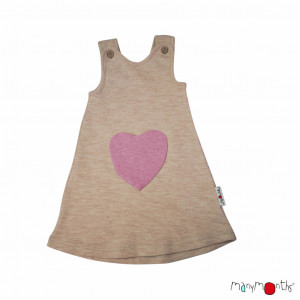Rochie-tunica ManyMonths lână merinos - Heart Pockets Toasted Coconut