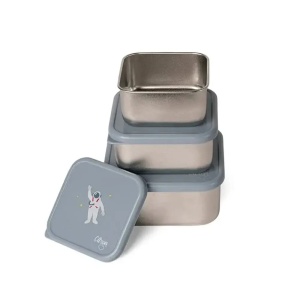 Set 3 caserole otel inoxidabil cu capac – Space