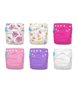 Set 6 scutece textile Charlie Banana - inserturi noi cu fleece , Girly