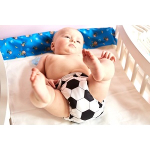 Set 6 scutece textile Charlie Banana - inserturi noi cu fleece , Soccer Star