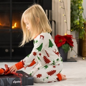 Set pijama din bambus Zipster - Reindeer