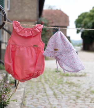 Summersuit din in si bumbac, Pure Pure - Dusty Rose