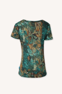 Tricou alăptare lână merinos extrafină Paterns - Gorpcore Green