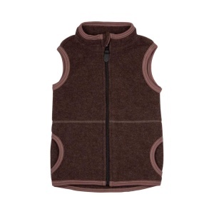 Vestă din lână merinos fleece Pure Pure - Dark Brown