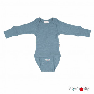 Body/Bluza (2 in 1) ManyMonths lână merinos - Blue Mist