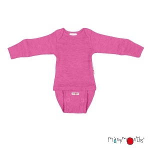 Body/Bluza (2 in 1) ManyMonths lână merinos - Nebula Pink