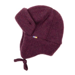 Căciulă dublată lână merinos fleece Joha - Plum