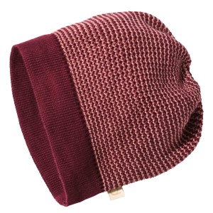 Caciulă lână merinos Disana - Cassis/Soft pink