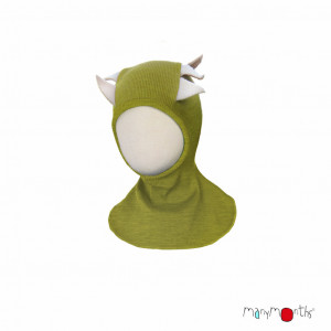 Cagulă ManyMonths Dino lână merinos - Pea Green