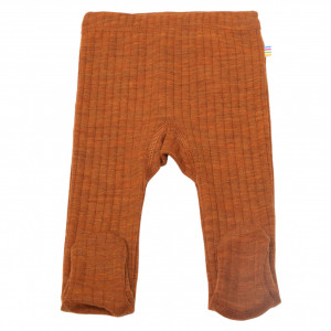 Colanți cu șosete lână merinos Joha - Basic Orange