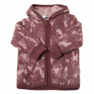 Hanorac lână merinos fleece, Joha - Graphic Bordeaux